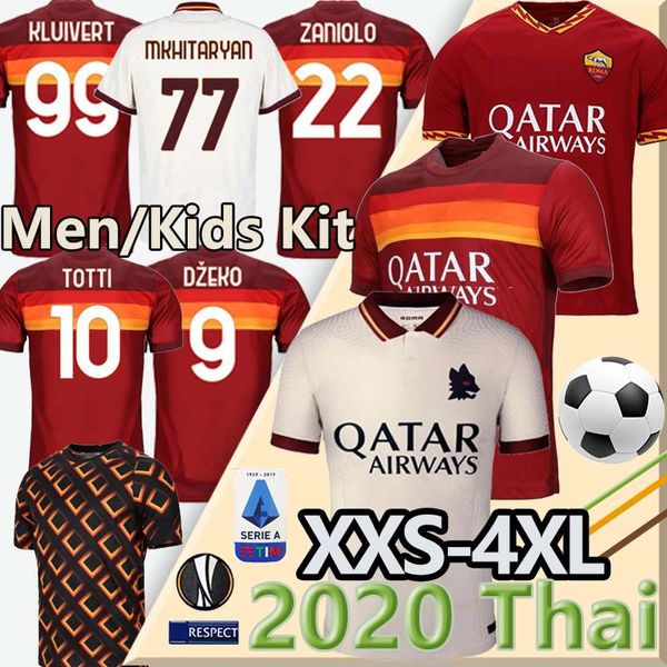 

thailand dzeko totti zaniolo roma soccer jersey rome de rossi kluivert 20 21 football kit shirt perotti kolarov as roma maillot de foot 4xl, Black;yellow