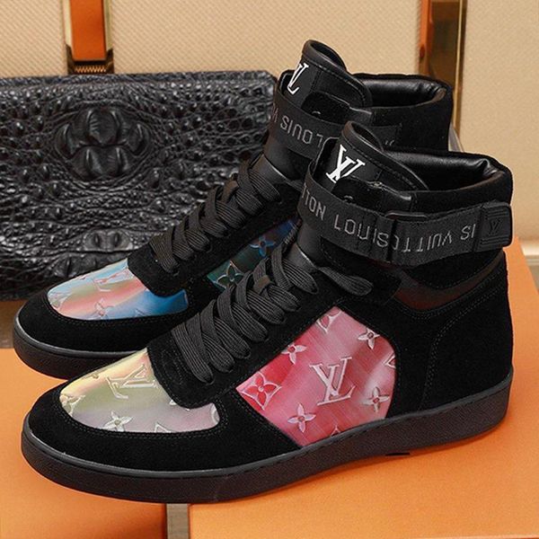 

new mens shoes fashion footwears luxury boombox sneaker boot luxury ankle fashion boots bottes hommes casual shoes for men with origin box, Black