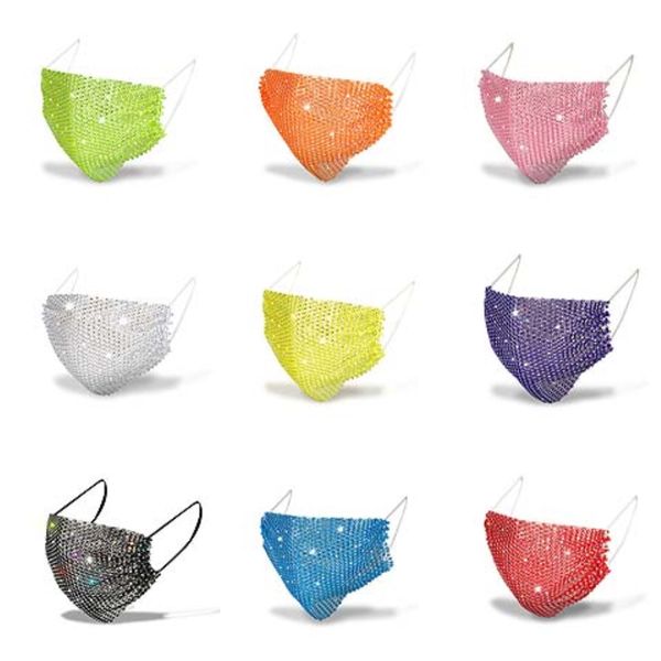 

womenren bling rhinestone face shield anti-fog isolation mask full protective mask transparent pet protection splash droplets head er wom#60