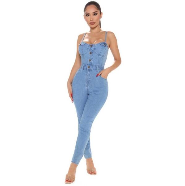 

2020 women spaghetti strap denim jumpsuit casual sleeveless jean rompers for ladies elegant bodysuit women p1519, Black;white