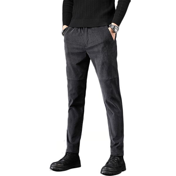 

бренд hcxy мужской случайные брюки вельвет тонких подходят брюки для мужчин упругих моделей мужских брюк корейских тенденции прямого мужских, Black