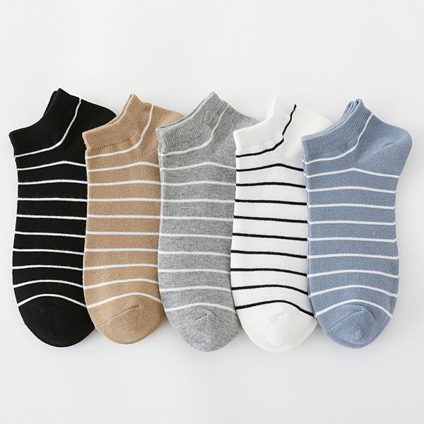 

men's pinstripe boat boat simple style comfortable 2020 student socks socks, Black