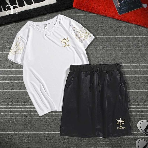 

2020 мужчины шорты комплект мода два pcs sweatsuit с коротким рукавом футболки шорты мужской casual спортивная tracksuit summer track suit 4, Gray