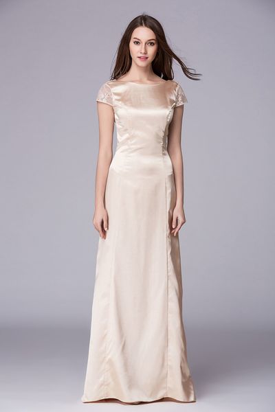 

satin lace elegant blackless long everning dress dinner dress slim bridesmaid dress special occasion dresses, White;pink