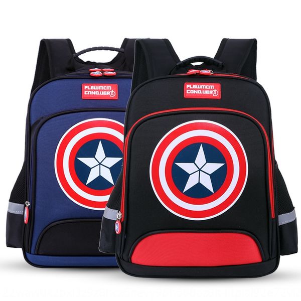 

straight children's captain bag backpack america 1-3-6 grade one cartoon schoolbag pupil male backpack