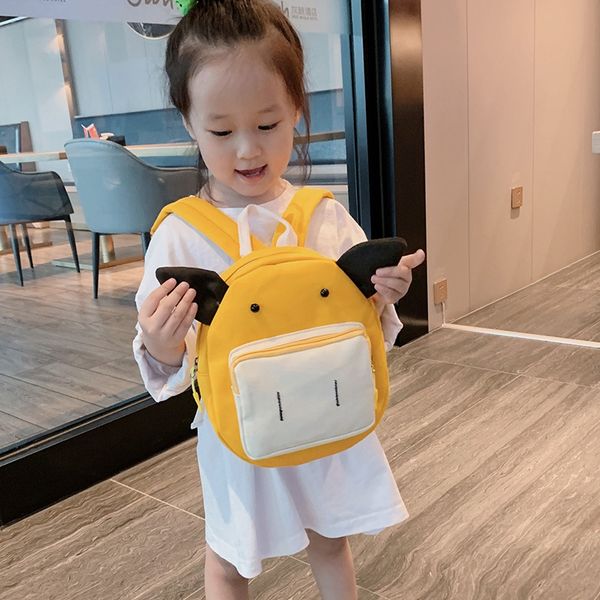 

new cartoon children's canvas backpack female korean style kindergarten baby bag fashion canvas boy backpack gift bag