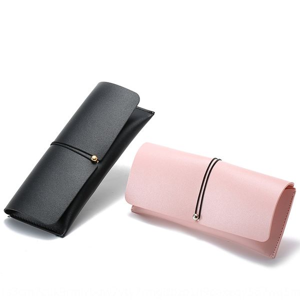 

3npk4 personalized skin buckle soft leather box case sun case sun accessories korean style fashionable sunglasses versatile portable glasses, Blue