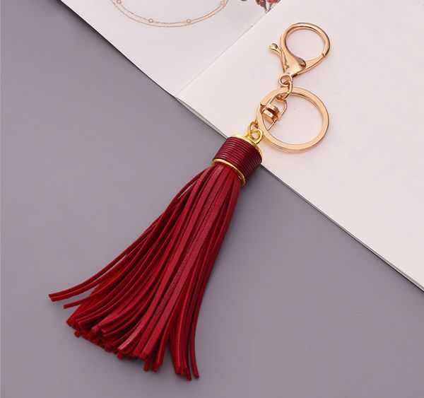 

кожа бахромы ключевой цепи мода автомобиля брелок charm кисточка ключевой цепи металл омары застежка сумка подвески, Silver