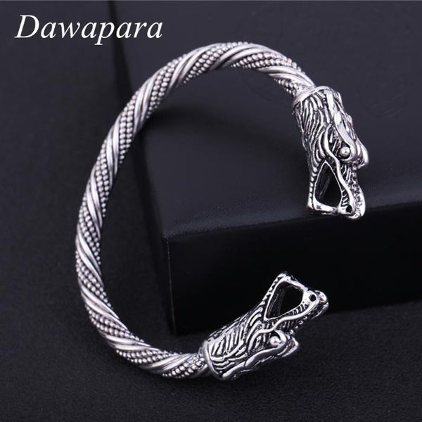 

dawapara teen wolf jewelry dragon viking bracelets men's wristband cuff bangles vintage accessories for women, Black