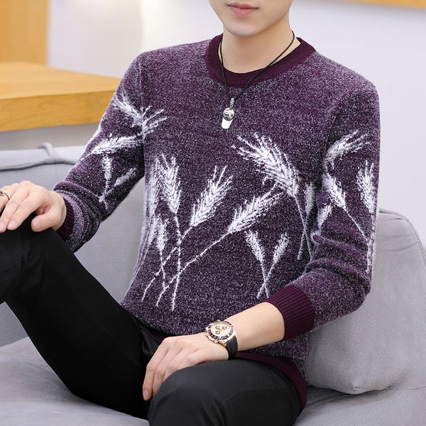 

осень зима hip hop свитер мужчин с длинным рукавом o-образным вырезом держите теплый пуловер вязаный свитер пулл мужской печатные трикотаж м, White;black