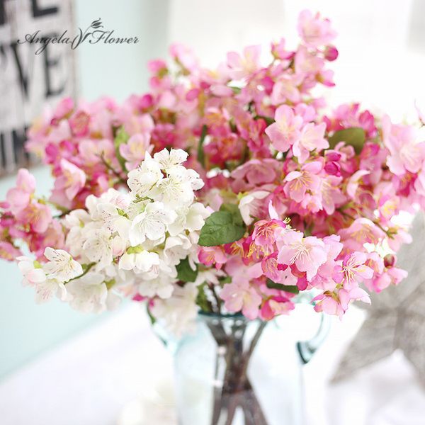 

japanese cherry blossom plants artificial flower silk plum flower bouquet home l garden decor party wedding fake wall