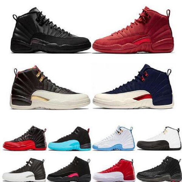 

us13 new 12s winterized wntr gym red mens basketball shoes the master flu game taxi 12 men sport sneakers shoe