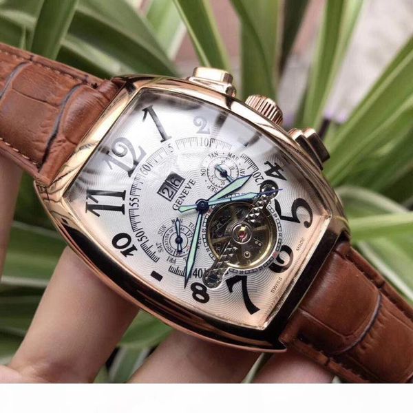

e 2019 new brand automatic movement tag men watches tourbillon day date dive mens mechanical watch fashion sports wristwatches montres, Slivery;brown