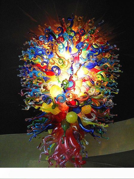 

fantastic large colorful lamps led pendant lamps european style hanging hand blown chandelier lighting ground floor decor chandeliers