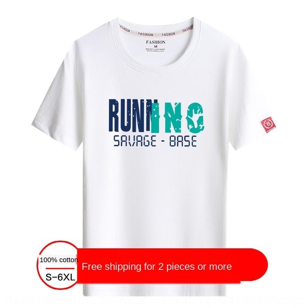 

men's short cotton sleeve 2020 new summer pure cotton t- trendy t-shirt clothes base shirt men's half sleeve, Black