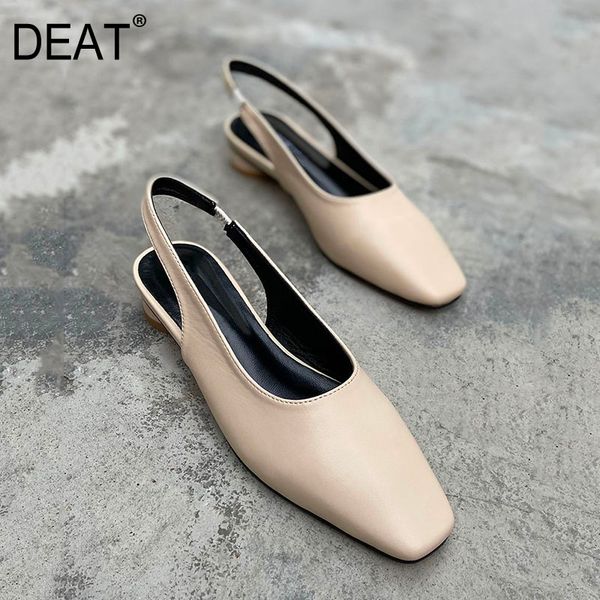 

deat] 2020 new spring summer square toe shallow elastic band temperament pu leather sandals for women shoes fashion tide 10g391, Black