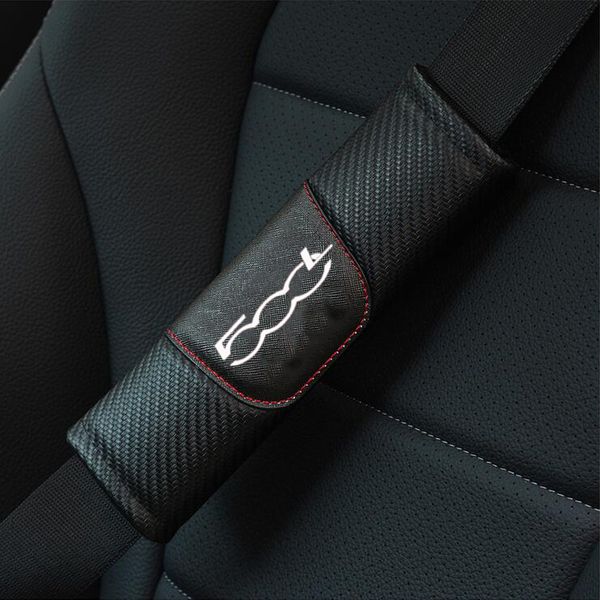 

for 500l car seat belt shoulders pads covers cushion carbon fiber leather safety shoulder protection seat belt
