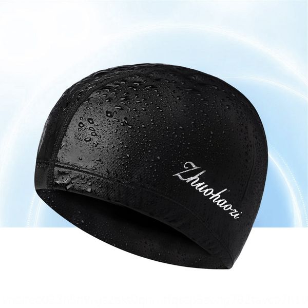 

zhuohaozi professional waterproof ear protection men's and women's long hair swimming cap pu coated swimming cap does not pull