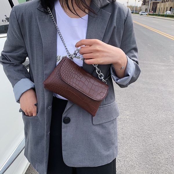 

2020 new women's shoulder bag foreign chain stone pattern women's bag korean version of slung fashion handbag