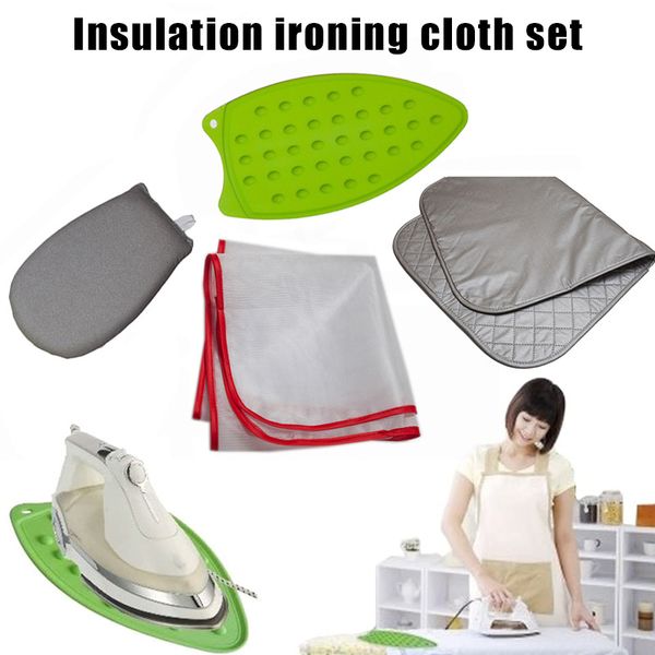 

ironing mat portable travel ironing blanket heat resistant pad cover with silicone iron rest pad for table counterjs22, Black