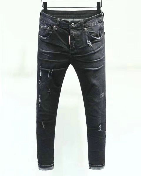 

new fashion men black jeans skinny ripped stretch slim west hip hop swag denim motorcycle biker pants jogger ~~xgh365, Blue
