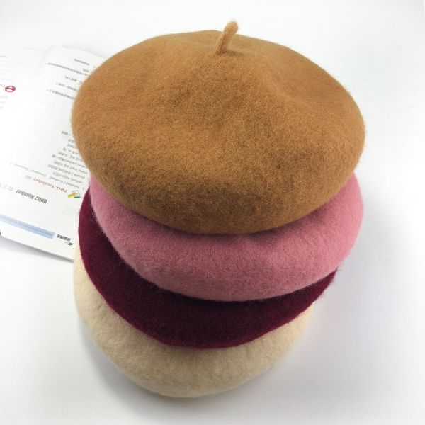

wool painter's beret female korean style all-match beret cap british pumpkin hat female painter hat, Blue;gray