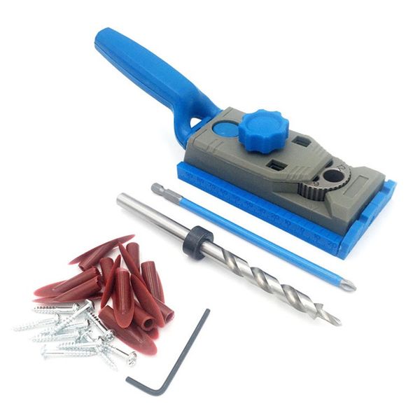 

tools wood doweling jig kit & pocket hole jig 6/8/10/12mm drill guide with screws for hole puncher carpentry woodworking