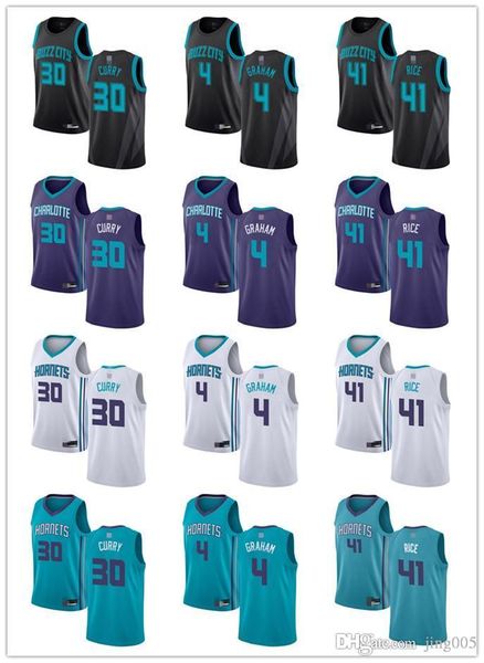 

mensÂ womensÂ youth charlotte hornets 30 dell curry 4 devonte graham 41 glen rice green white purple custom basketballÂ jerseys, Black;red