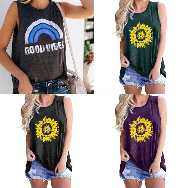 

everkaki 2020 women t shirt fashion feather heart print tee summer sundress casual o neck sleeveless vest long shirt female cx200619#259, White