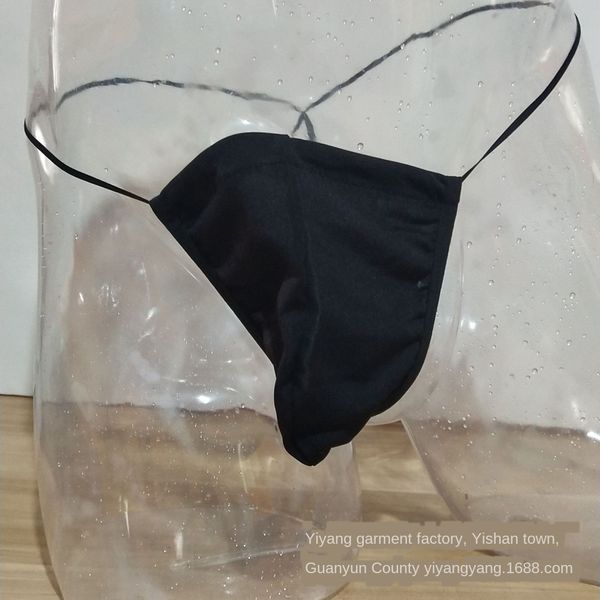 

men's low waist t-shaped underwear men's underwear embroidered japanese under underpants cotton sumo pants, Black;white