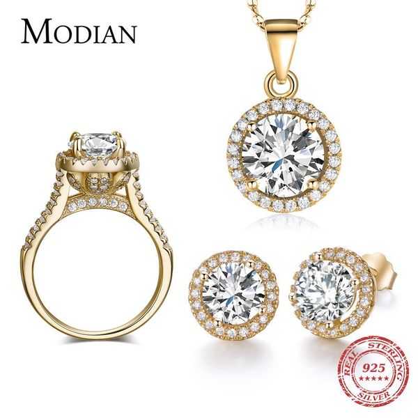 

90% скидка свадебные ювелирные изделия наборы для невест 925 стерлингового серебра комплект цвета золота серьги кольца ожерелья bridal ювели, Silver