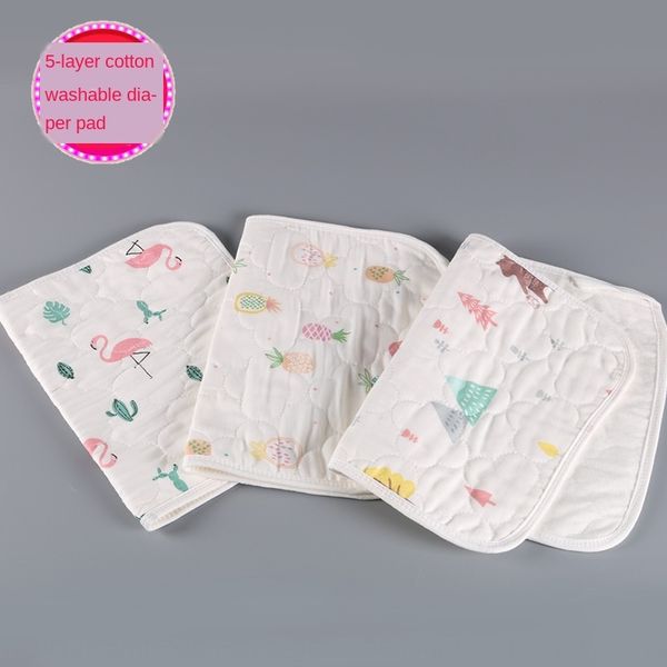 

pl2zz baby pad five-layer waterproof washable pure cotton neonatal leakage-proof mat baby pad five-layer waterproof washable diaper diaper p