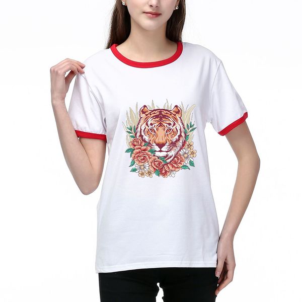 

women t shirts summer fashion lady tees breathable short sleeves tiger pattern printed tees shirt t003a705