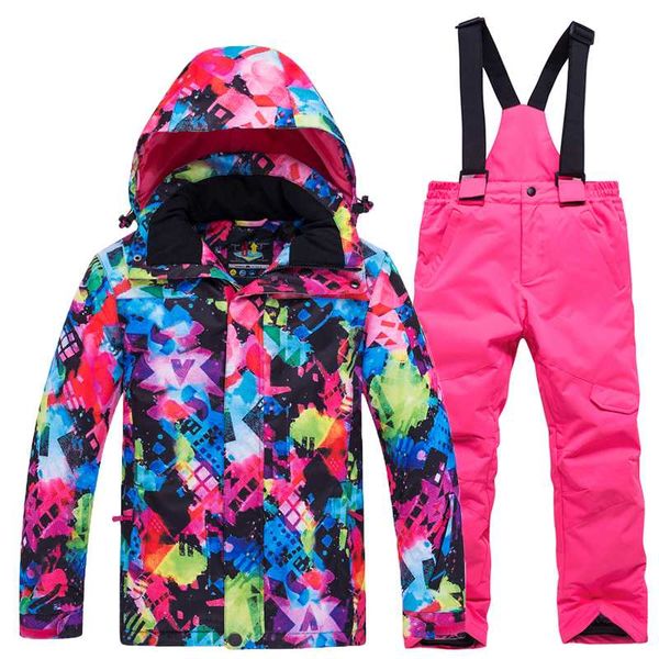 

skiing suits winter children's ski outdoor jacket pants two sets of boys and girls windproof waterproof warm clothes