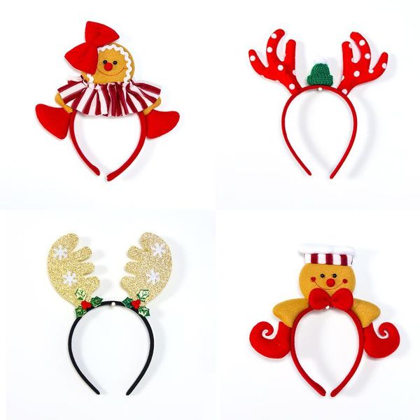 

christmas decorations headband horns cosplay antlers deer ears snowflake santa gift diy party decoration xmas kids gifts