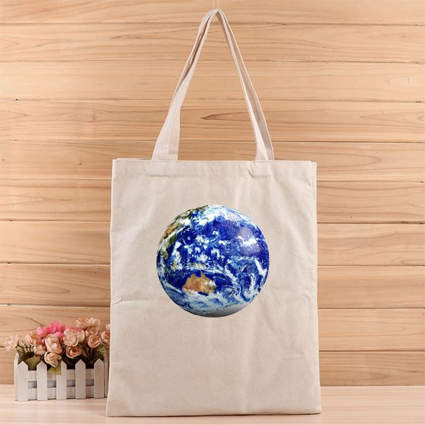 

fashion creative earth 3d digital printed girls and womens canvas tote bags suits for shopping,gift,wedding, birthday or others