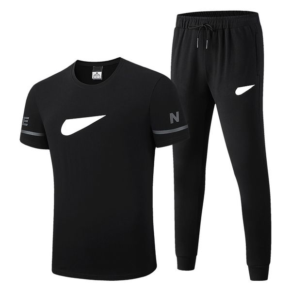 

мужчины повседневные костюмы летние развлечения sportwear 2020 новое прибытие письмо printed + штаны футболки мужчины сыпучие спорт стиль од, Gray