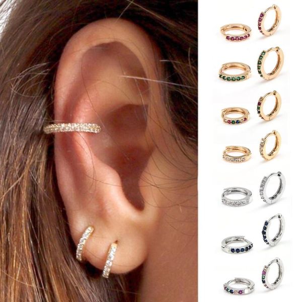 

new fashion chic women gold filled cartilage ear studs hollow earrings jewelry aretes de mujer modernos 2020 punk studs, Golden;silver