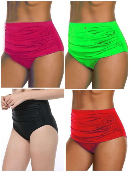 

new triangle swimsuit swimsuit swimming trunks women's waist front corrugated swimming trunks, Black;white
