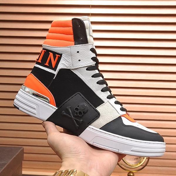 

new arrival phantom kick $hi -mixed materials sneakers men shoes outdoor walking fashion shoes high lace -up casual sports men boots, Black
