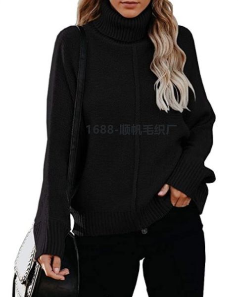 

2020 autumn and winter new european and american foreign trade turtleneck loose ol commuter sweater popular fashion sweater women, White