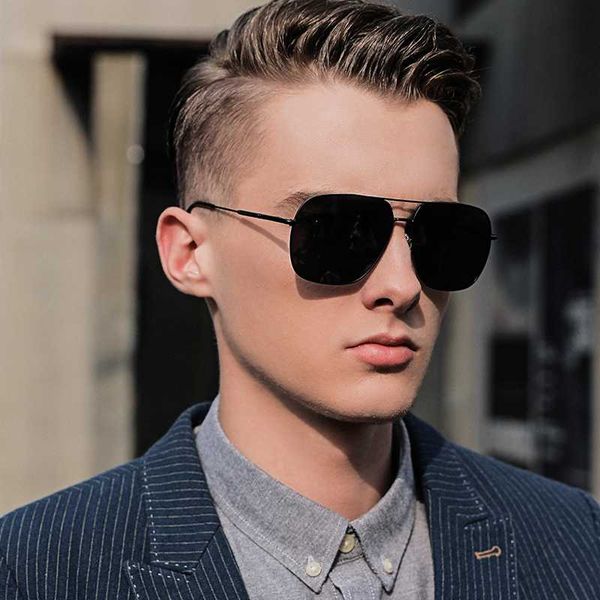 

roupai sunglasses men 2020 polarized brand designer fashion uv400 driving sun glasses mens vintage square green, White;black