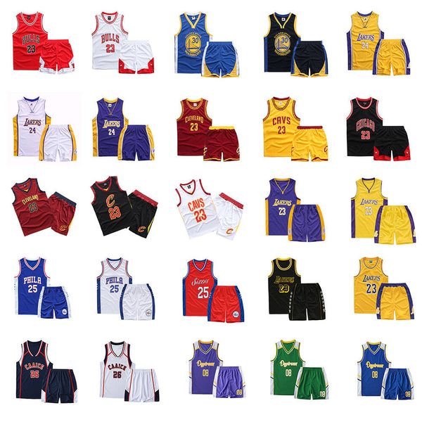 

25 styles childen kids basketball clothes set boys basketball teams superstar suits baby child summer two-piece clothing sport tracksuit
