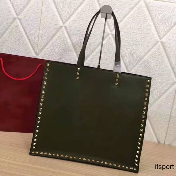 

genuine leather designer luxury handbags purses women 4 classic color rivet 35cm high capacity real leather just for you shopping bag l0g0