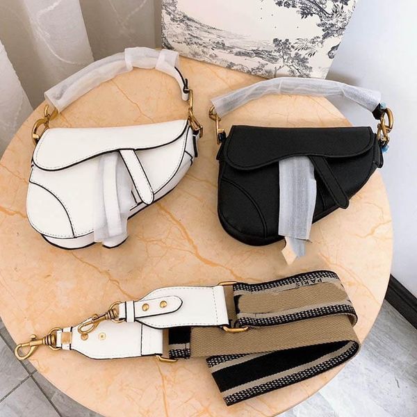 

fashion women saddle white black bag genuine leather handbag purse shoulder cross body messenger bag female 20cm 25 cm
