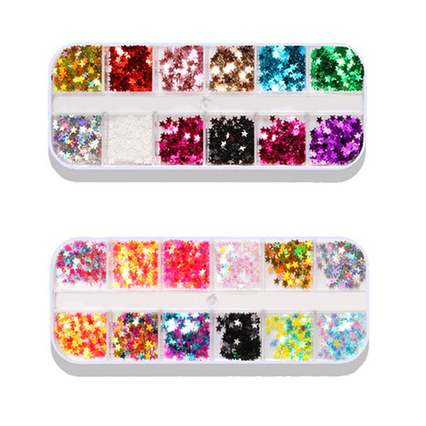 

two boxes nail art glitter paillette foils flakes nail care decoration