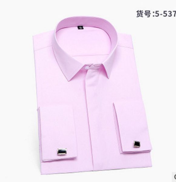 

2020 men's fashion solid color french shirt youth versatile formal wear shirt, White;black