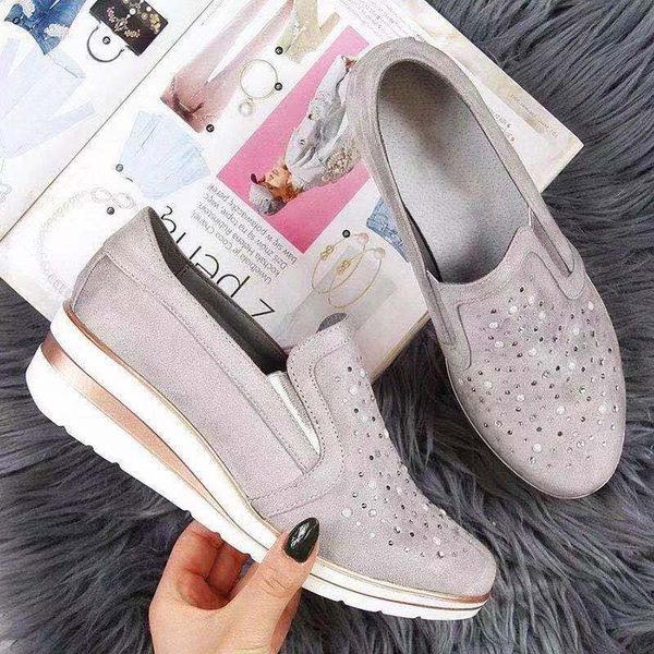 

2019 women espadrilles shoes platform loafers with strass designer shoes fashion ladies party shoes breathable increased sole eu43, Black