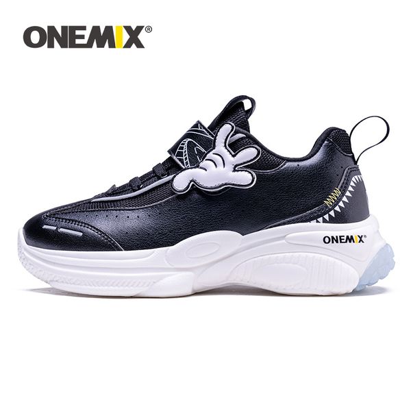 

onemix kids running shoes patchwork breathable hook loop girls boys casual sports shoes fashion lace up comfortable sneakers
