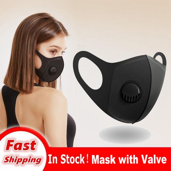 

sponge mask with valve washable reusable facemask high fashion face mask anti pollution anti dust individual package fast shipping filter